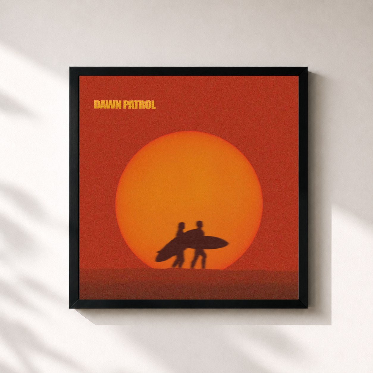 #noir Tableau carré de l'album DAWN PATROL de Forrest Frank, cadre noir 32x32 cm