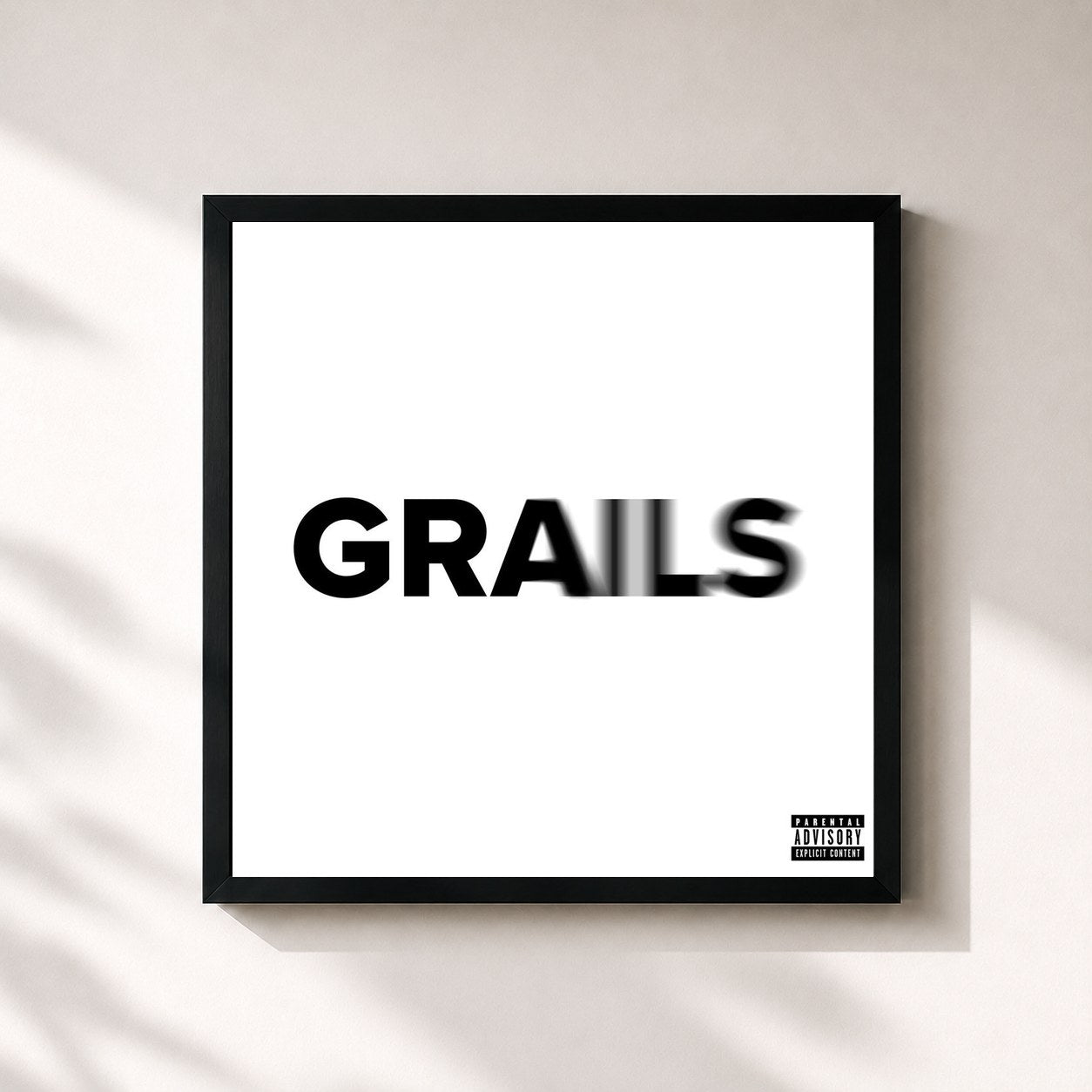 #noir Tableau carré de l'album Grails de Pi'erre Bourne, cadre noir 32x32 cm