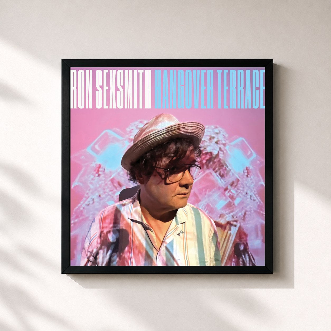 #noir Tableau carré de l'album Hangover Terrace de Ron Sexsmith, cadre noir 32x32 cm