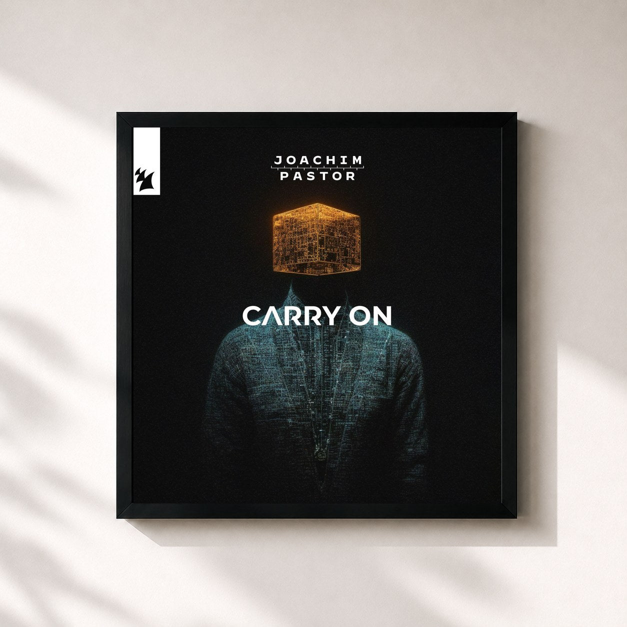 #noir Tableau carré de l'album CARRY ON de Joachim Pastor, cadre noir 32x32 cm