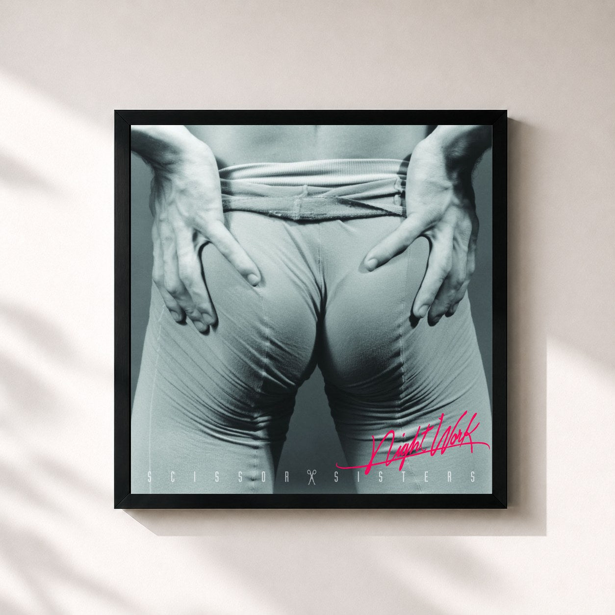 #noir Tableau carré de l'album Night Work de Scissor Sisters, cadre noir 32x32 cm