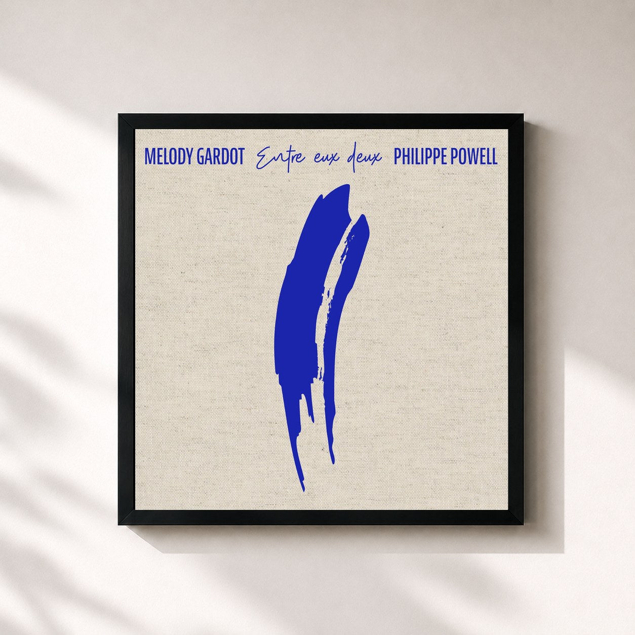 #noir Tableau carré de l'album Entre eux deux de Melody Gardot, cadre noir 32x32 cm