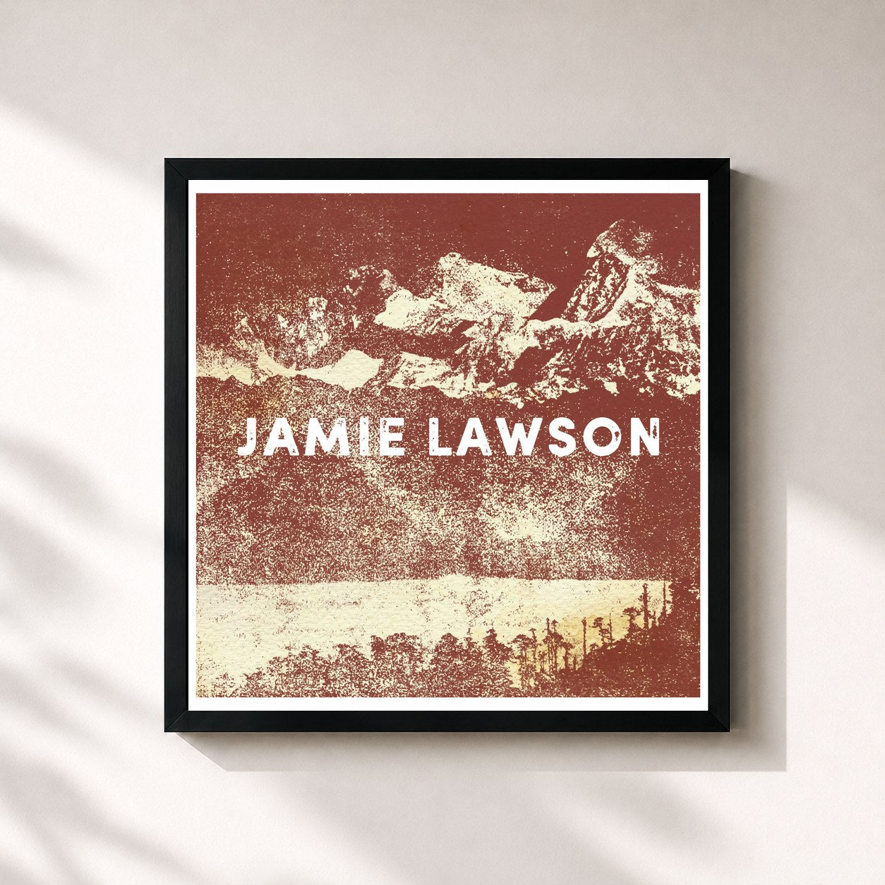 #noir Tableau carré de l'album Jamie Lawson de Jamie Lawson, cadre noir 32x32 cm