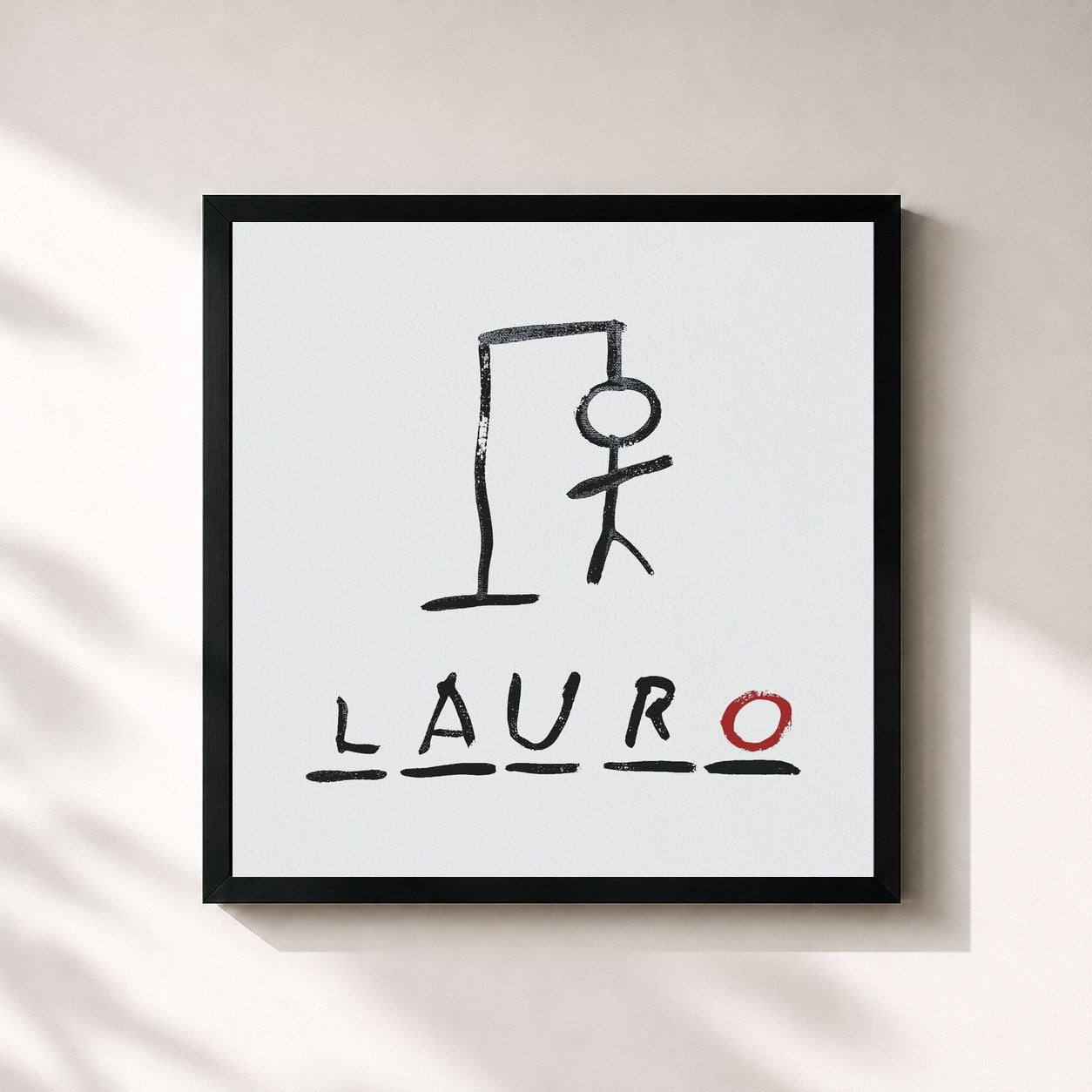 #noir Tableau carré de l'album LAURO de Achille Lauro, cadre noir 32x32 cm