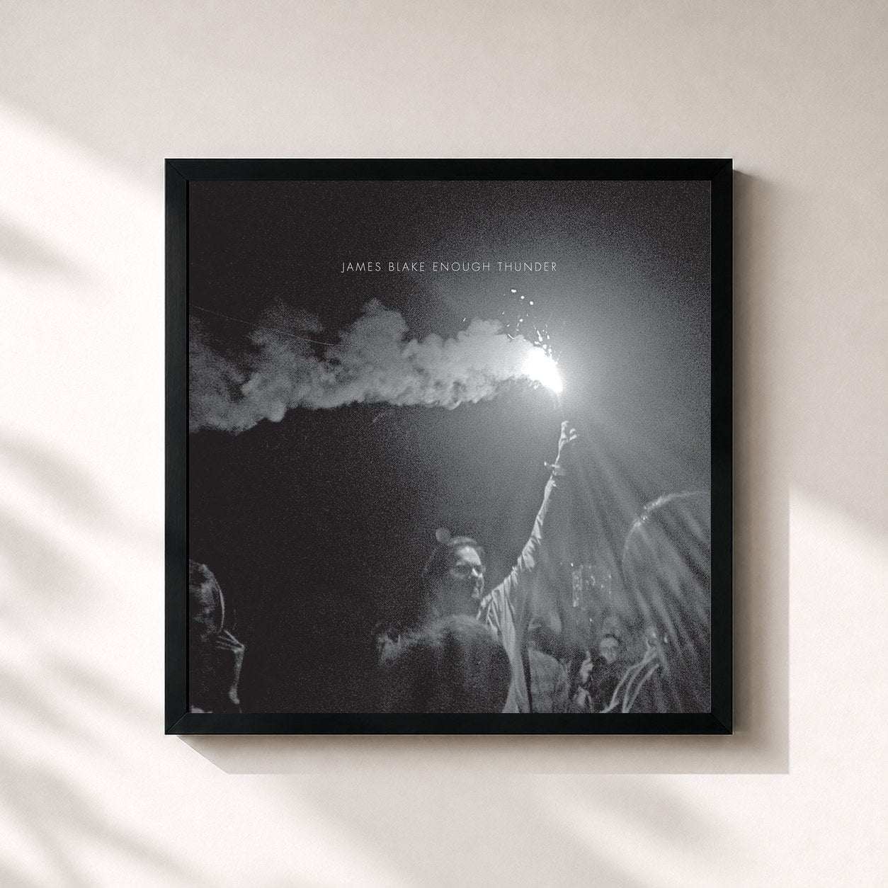 #noir Tableau carré de l'album Enough Thunder de James Blake, cadre noir 32x32 cm
