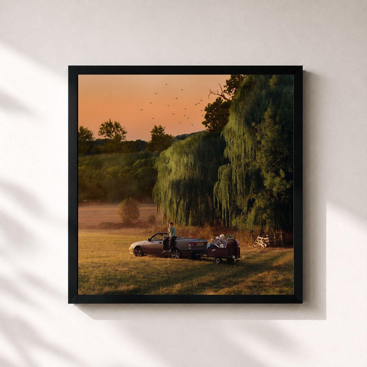 #noir Tableau carré de l'album Driving Just To Drive de Matt Maltese, cadre noir 32x32 cm