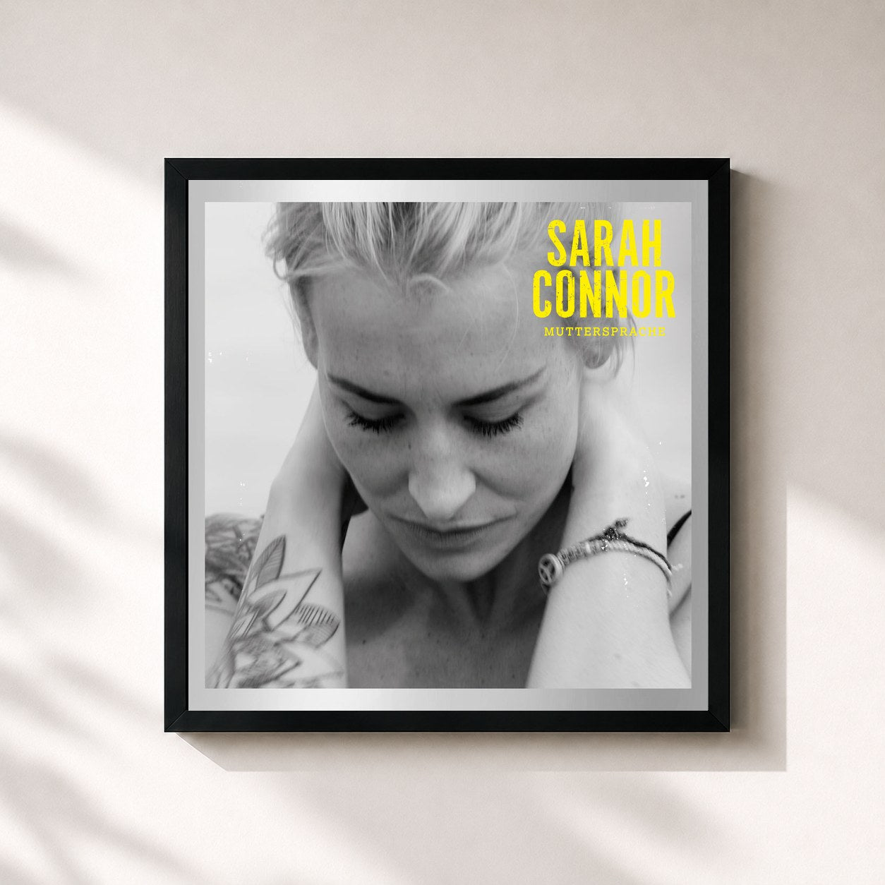 #noir Tableau carré de l'album Muttersprache (Special Deluxe Version) de Sarah Connor, cadre noir 32x32 cm