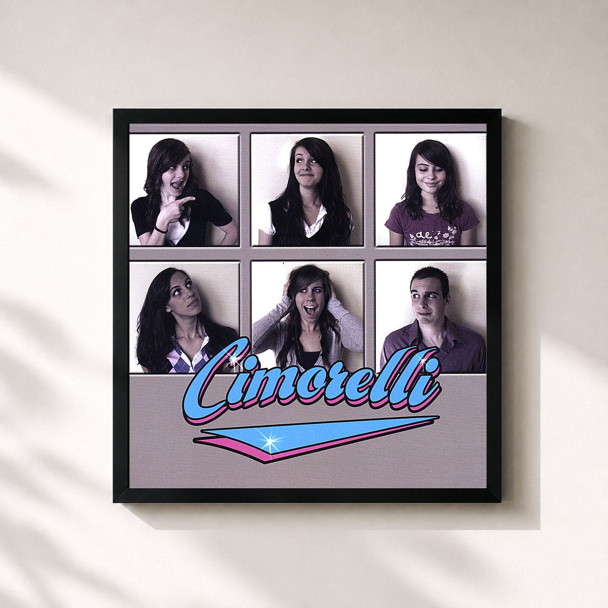 #noir Tableau carré de l'album Cimorelli de Cimorelli, cadre noir 32x32 cm