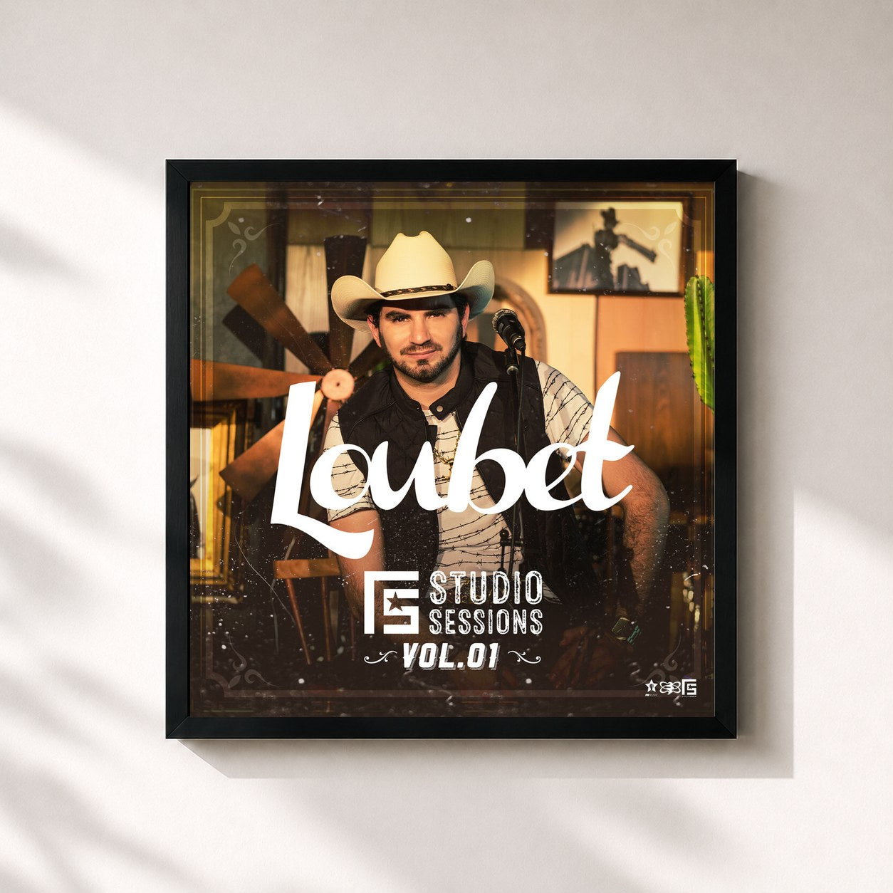 #noir Tableau carré de l'album Fs Studio Sessions, Vol. 1 de Loubet, cadre noir 32x32 cm