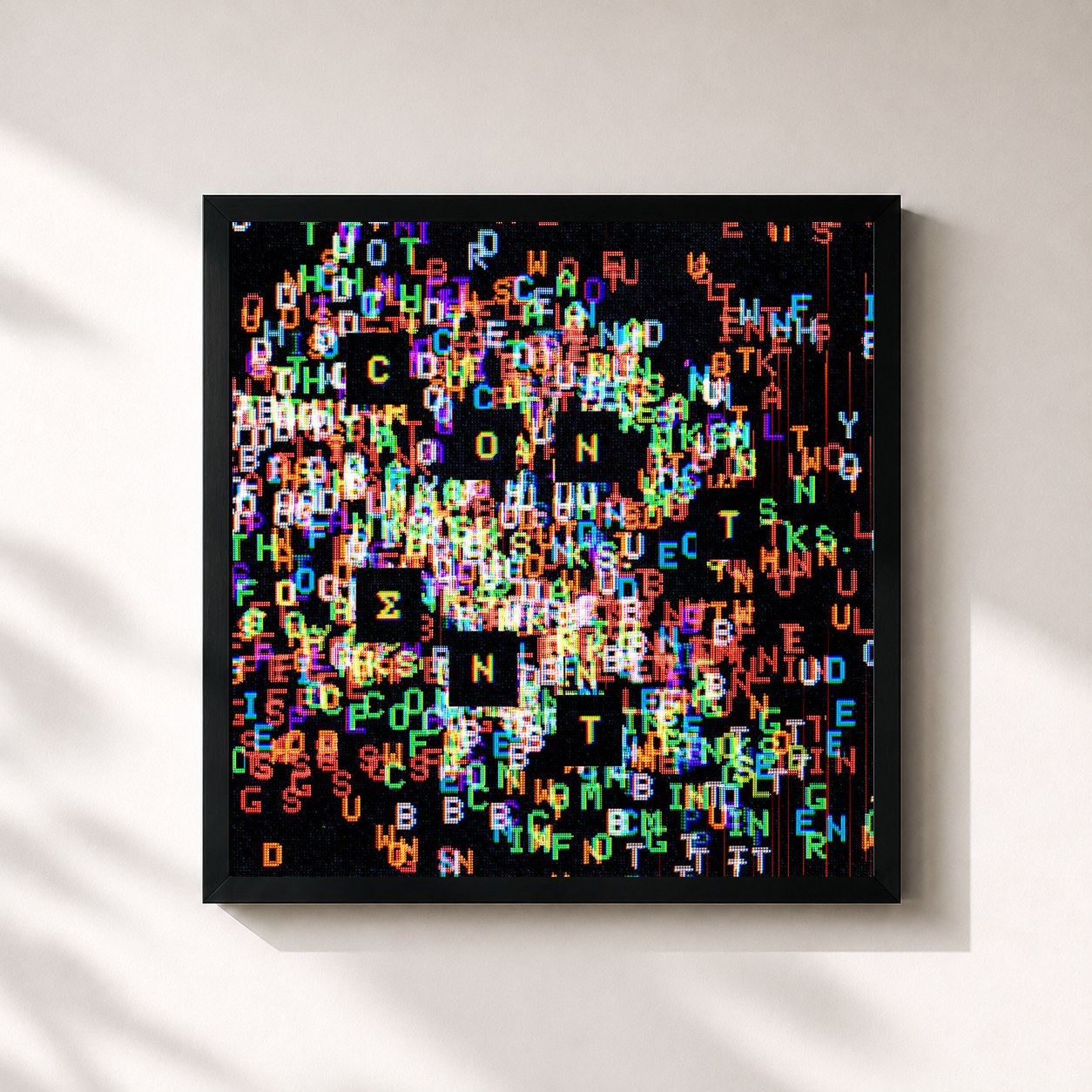 #noir Tableau carré de l'album Content de Joywave, cadre noir 32x32 cm