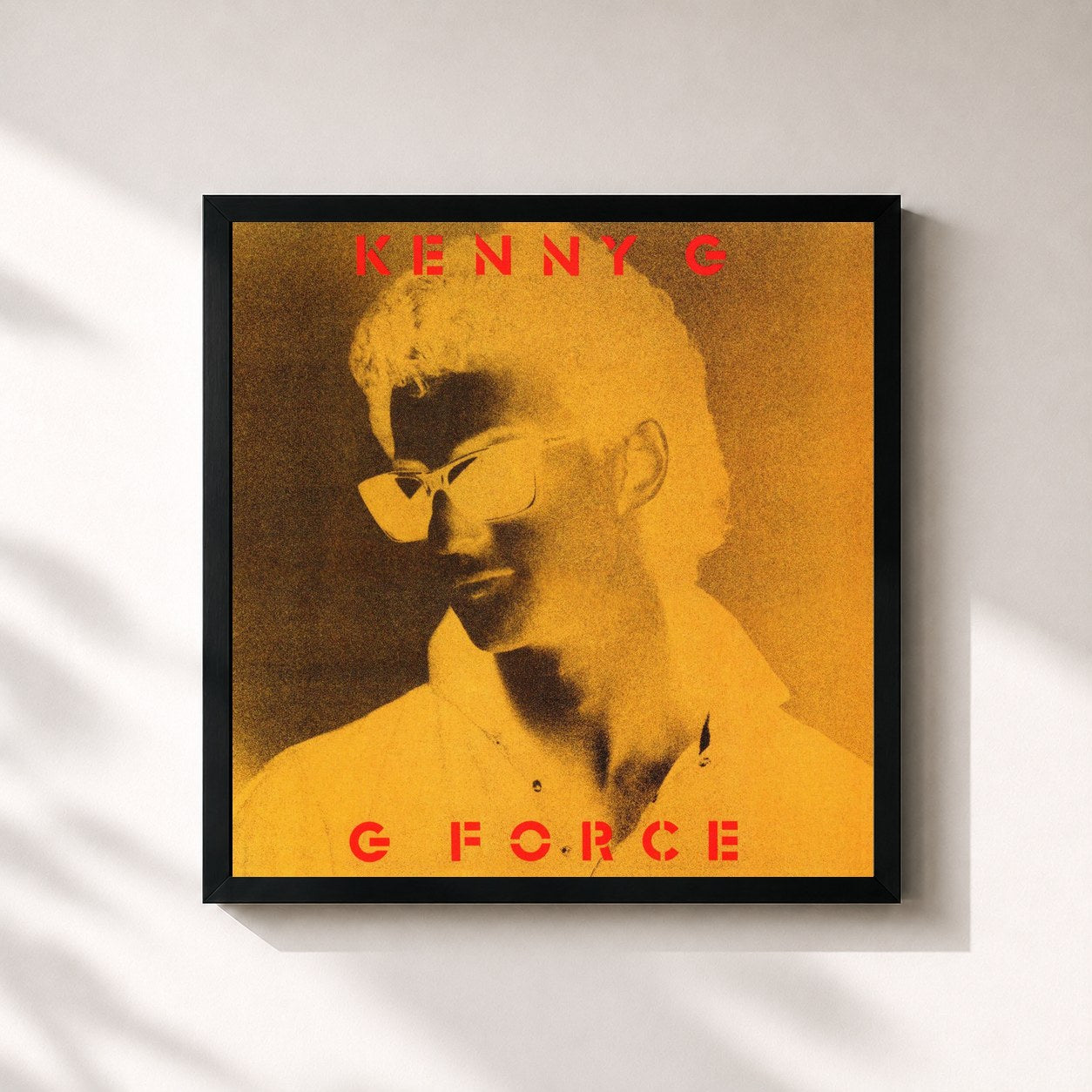 #noir Tableau carré de l'album G Force (Expanded) de Kenny G, cadre noir 32x32 cm