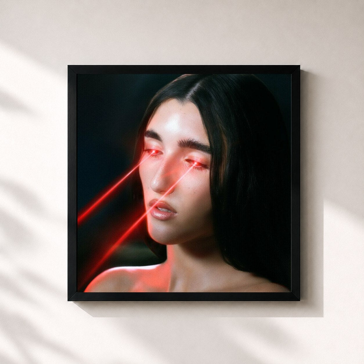 #noir Tableau carré de l'album Bodhiria de Judeline, cadre noir 32x32 cm