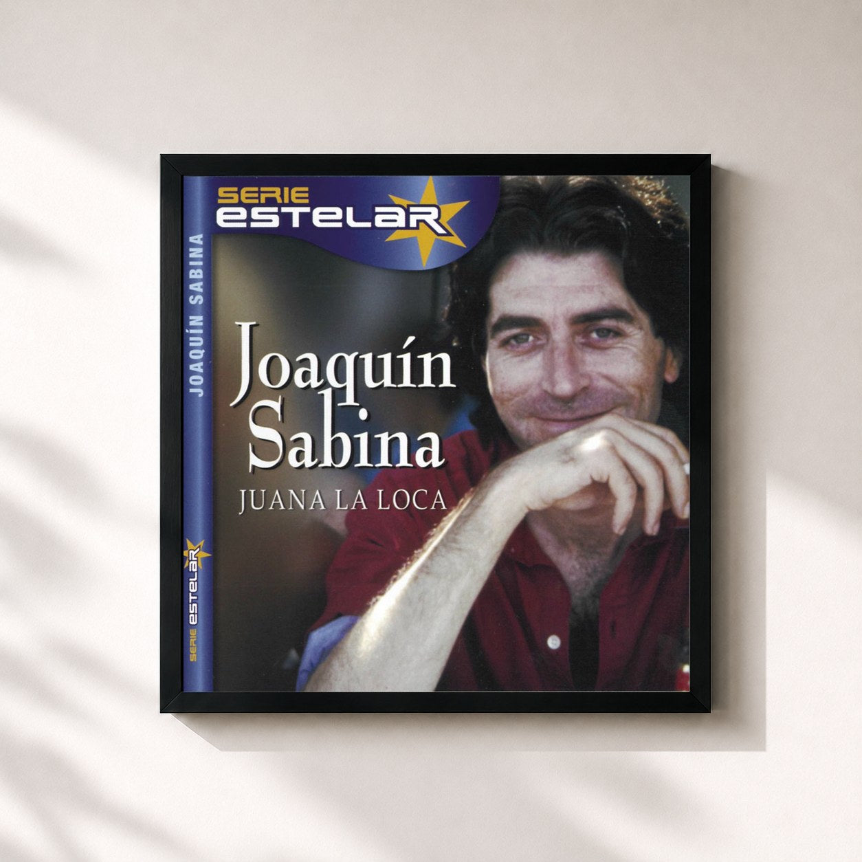 #noir Tableau carré de l'album Juana La Loca de Joaquín Sabina, cadre noir 32x32 cm