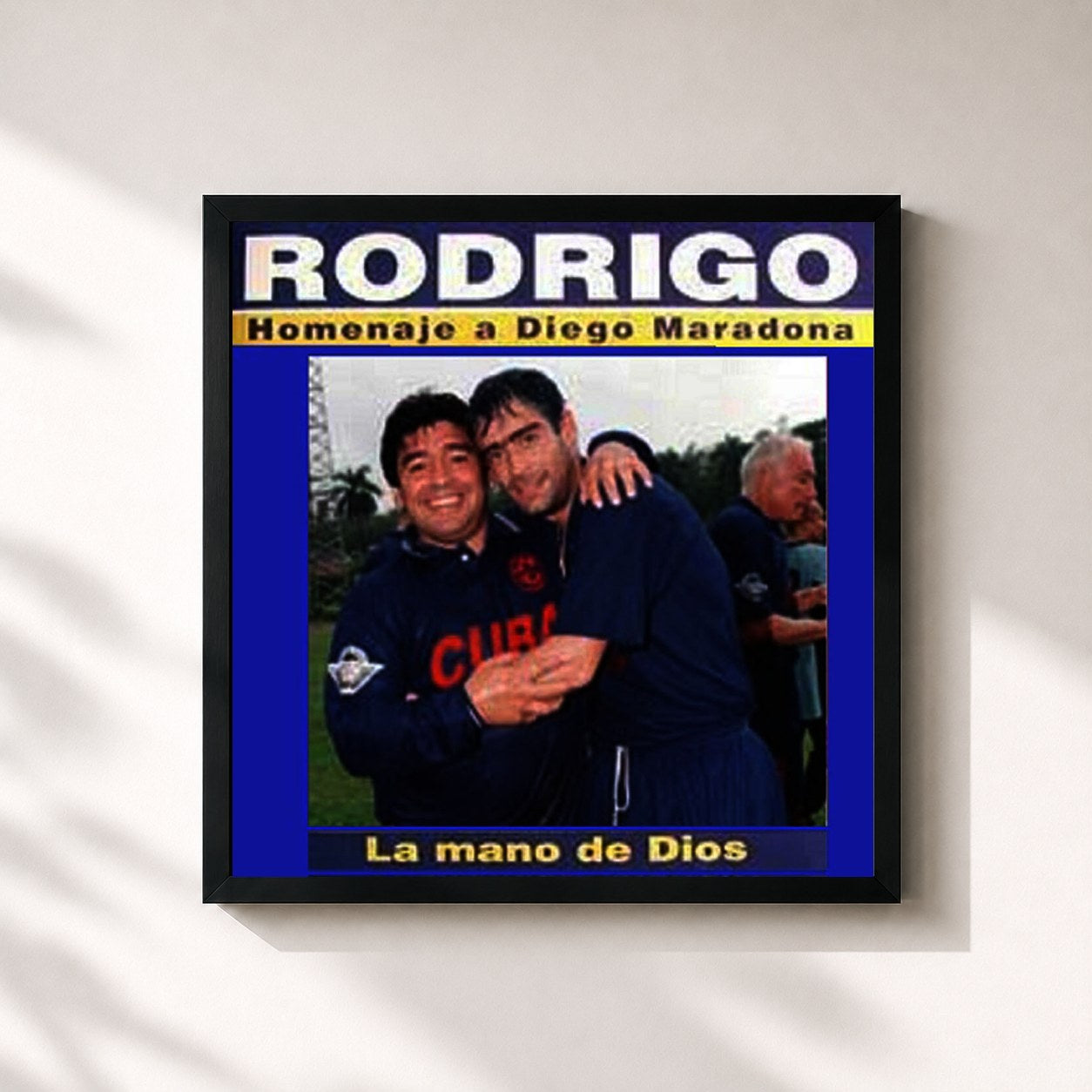 #noir Tableau carré de l'album Rodrigo - La mano de dios de Rodrigo, cadre noir 32x32 cm