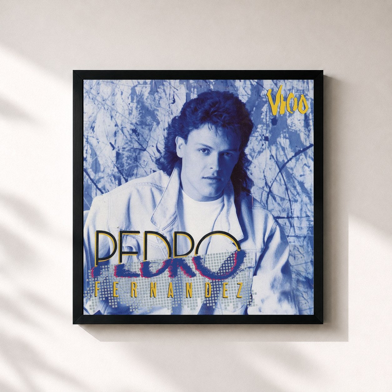 #noir Tableau carré de l'album Vicio de Pedro Fernández, cadre noir 32x32 cm