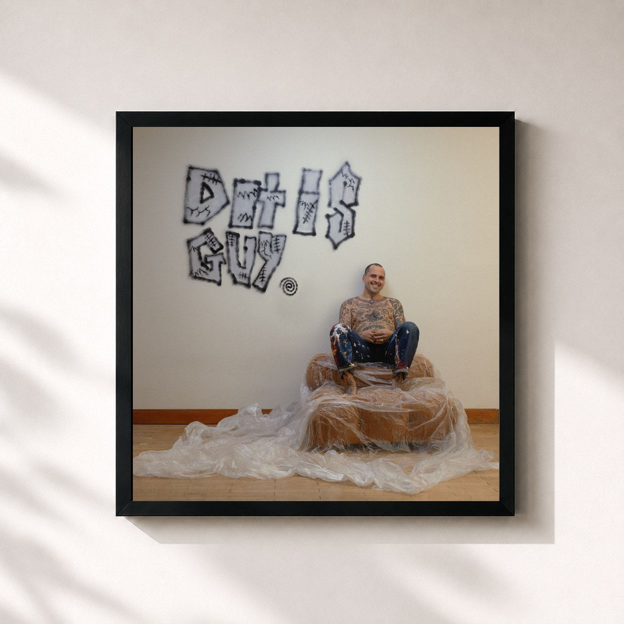 #noir Tableau carré de l'album Dit is Guy. de Zwangere Guy, cadre noir 32x32 cm