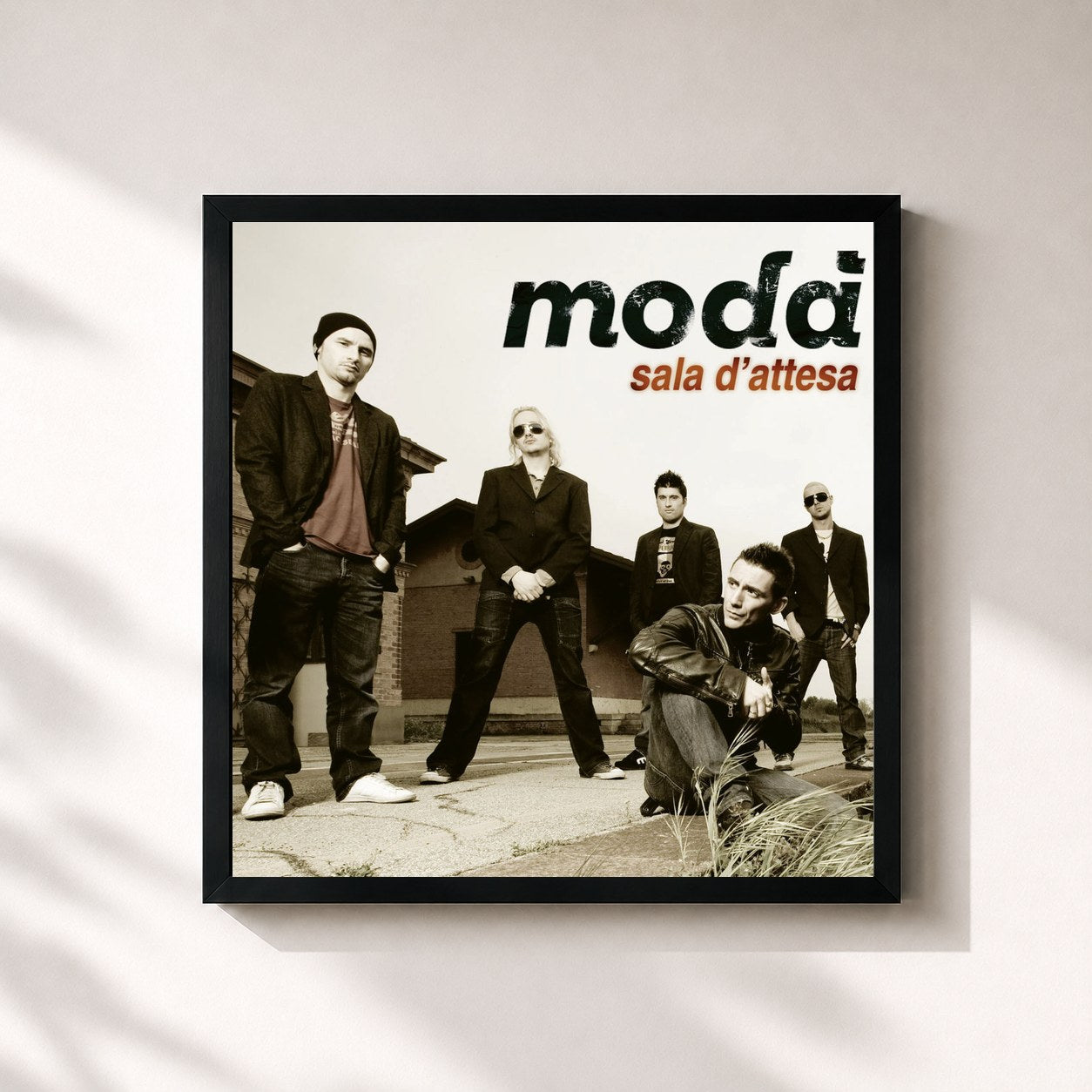 #noir Tableau carré de l'album Sala d'attesa de Modà, cadre noir 32x32 cm