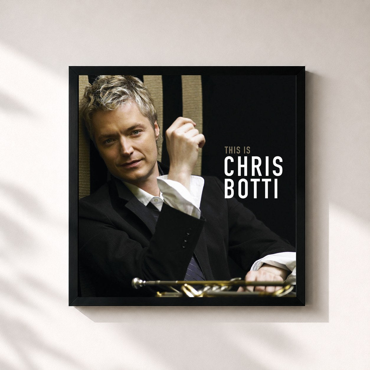 #noir Tableau carré de l'album This is Chris Botti (International Version) de Chris Botti, cadre noir 32x32 cm