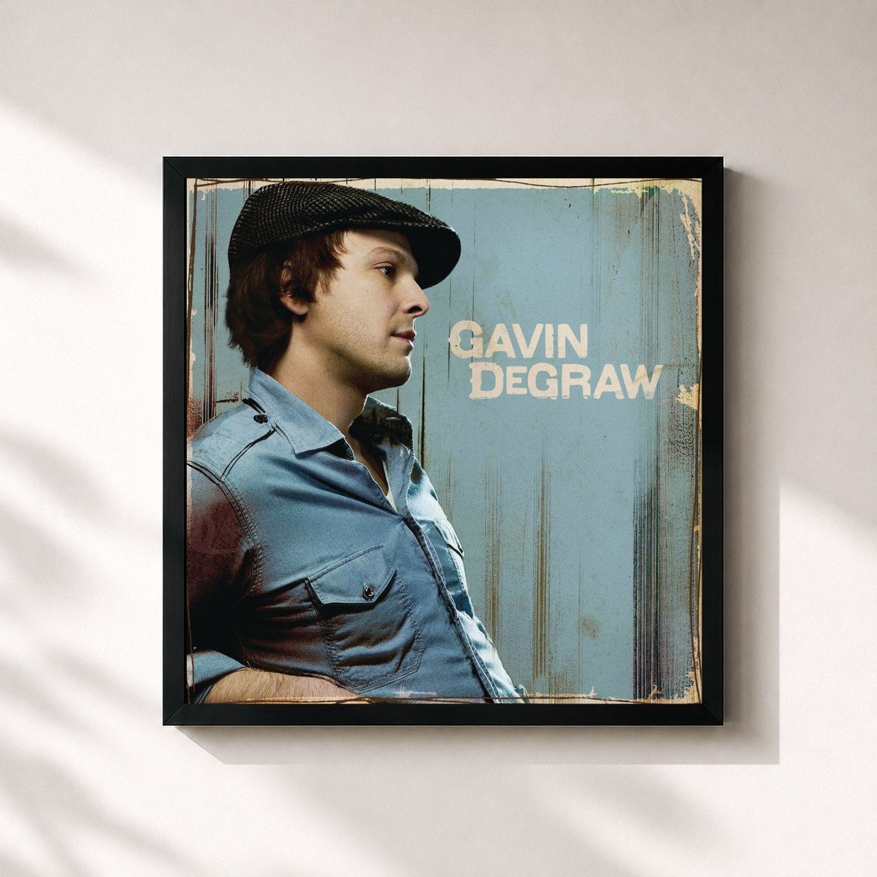 #noir Tableau carré de l'album Gavin DeGraw de Gavin DeGraw, cadre noir 32x32 cm