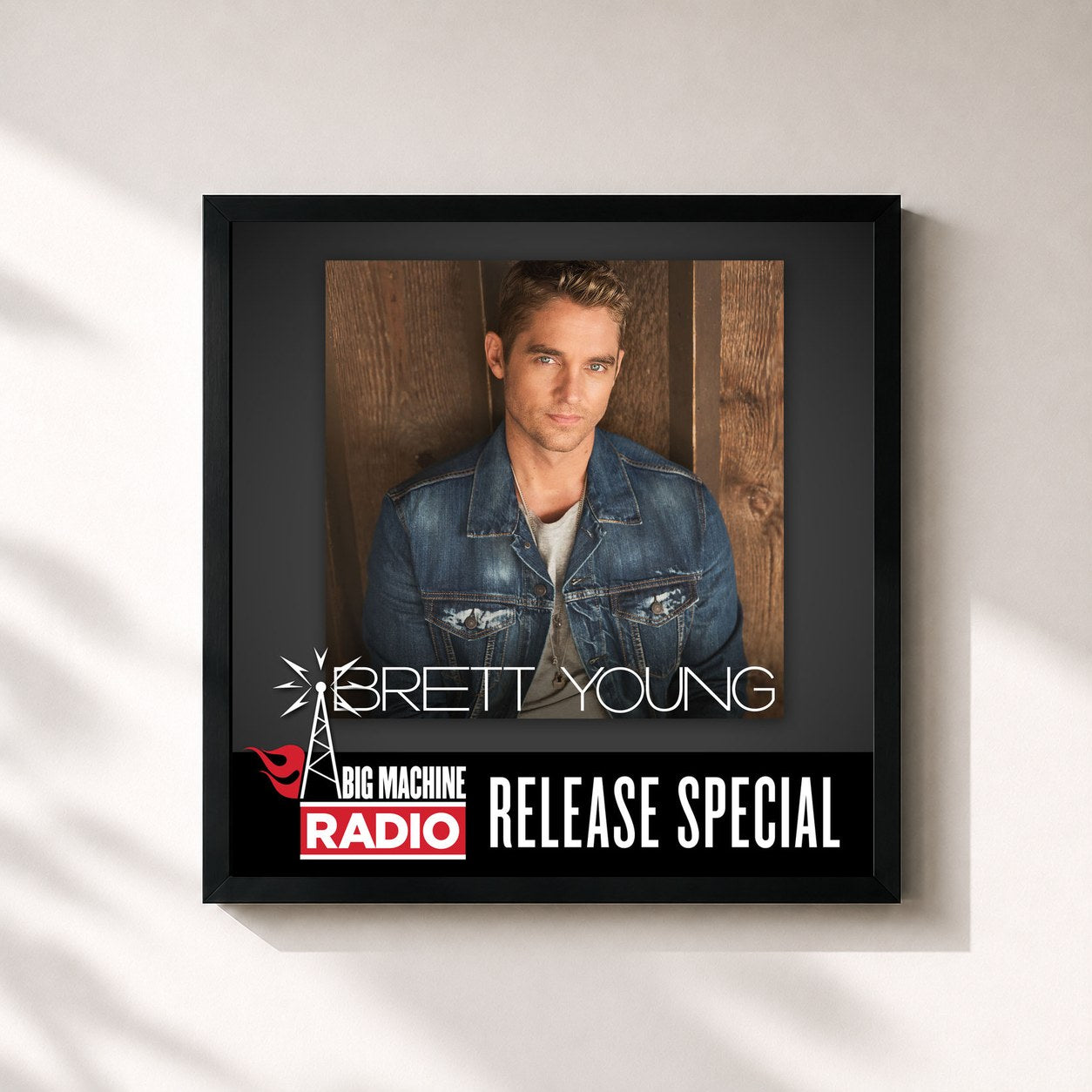 #noir Tableau carré de l'album Brett Young (Big Machine Radio Release Special) de Brett Young, cadre noir 32x32 cm