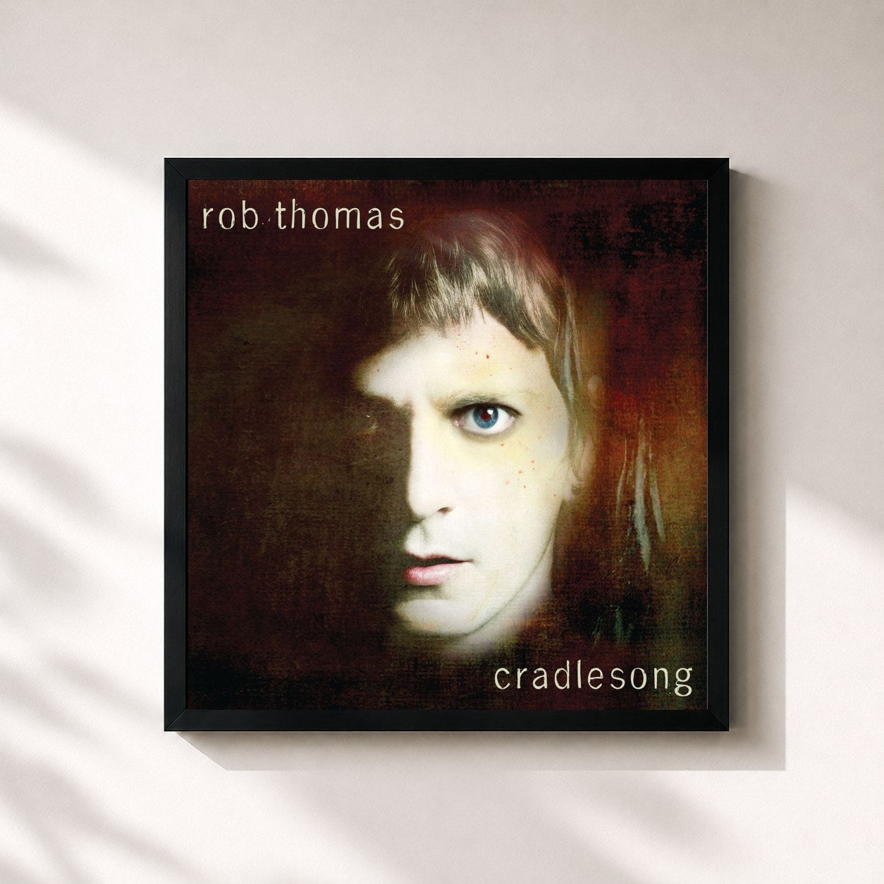 #noir Tableau carré de l'album Cradlesong de Rob Thomas, cadre noir 32x32 cm