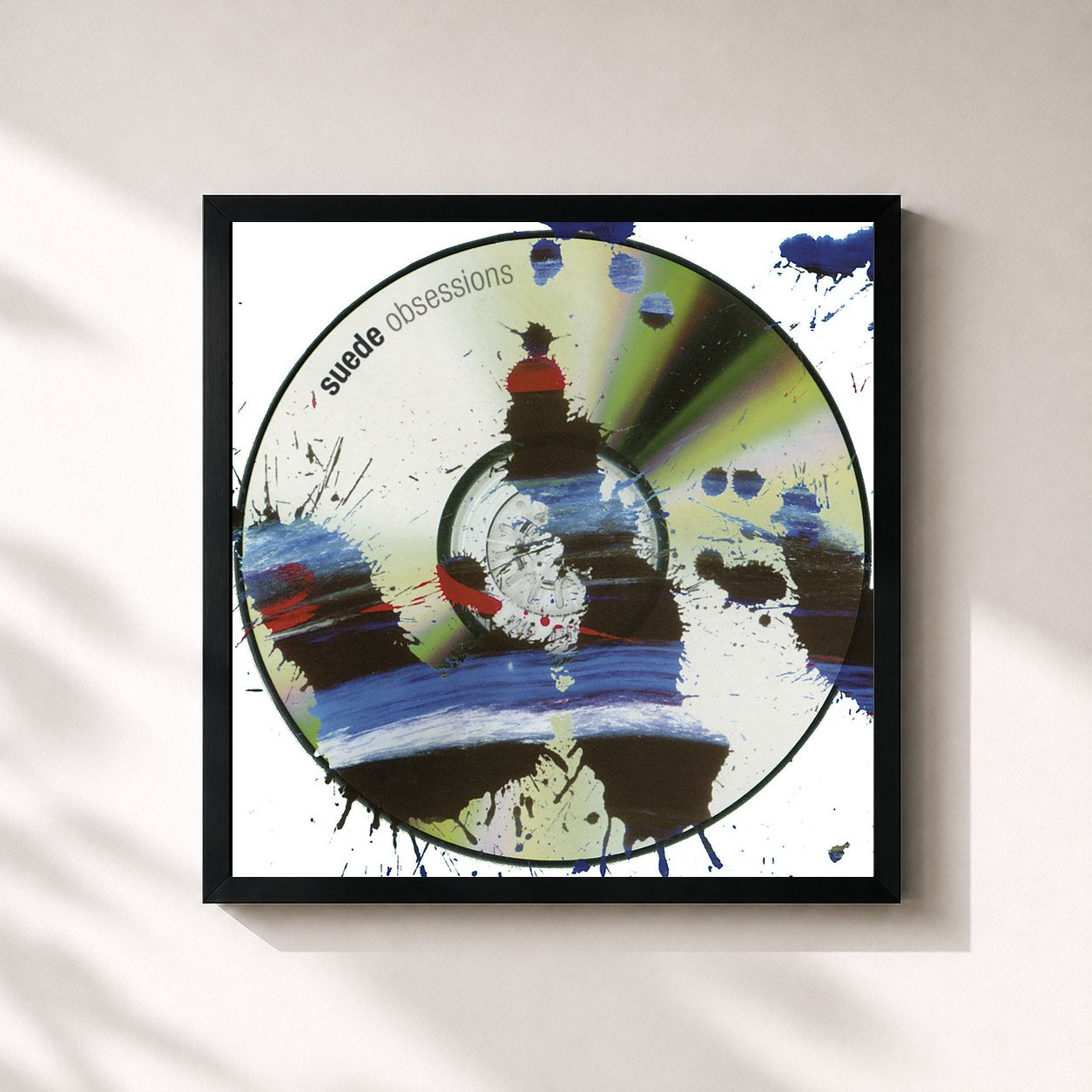 #noir Tableau carré de l'album Obsessions de Suede, cadre noir 32x32 cm