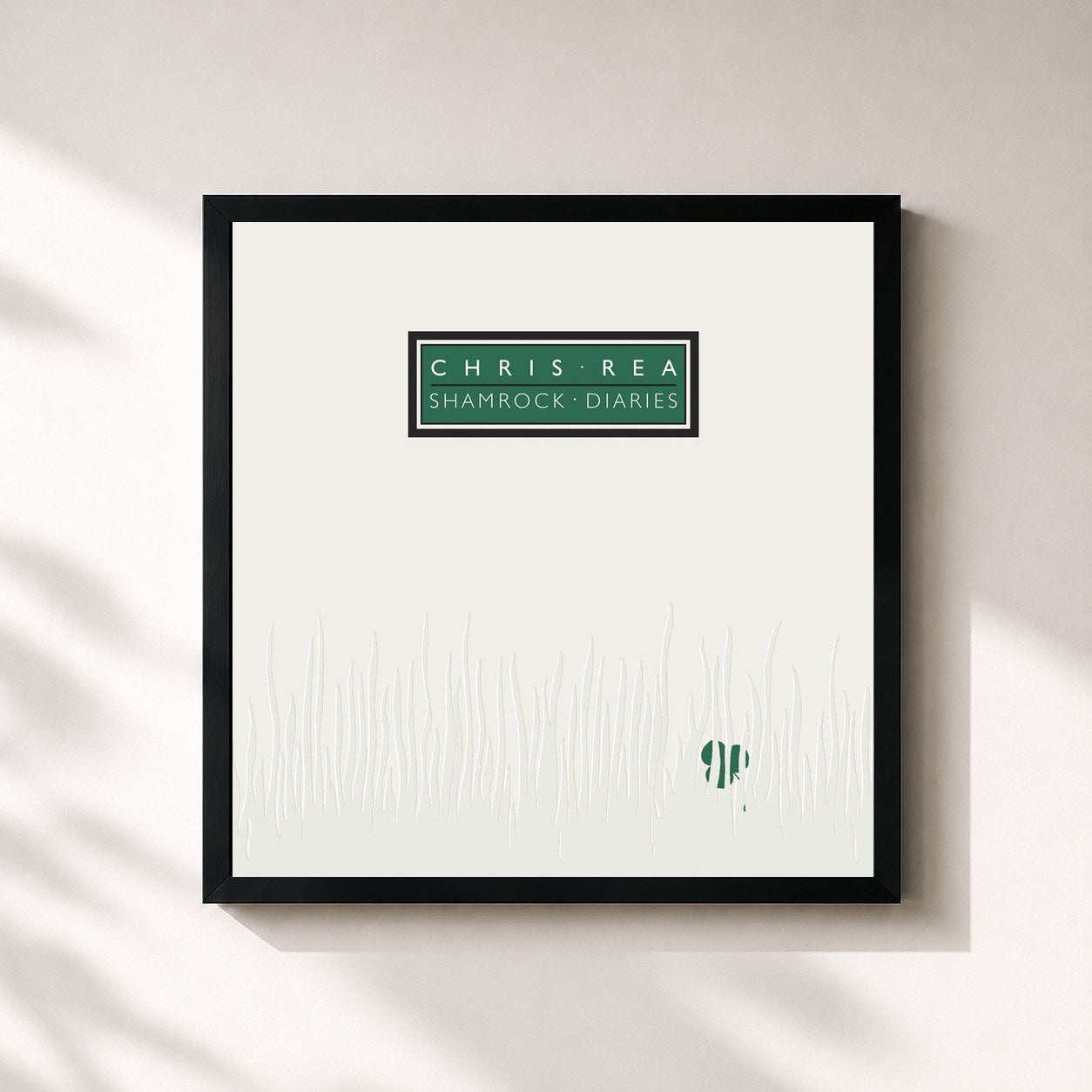#noir Tableau carré de l'album Shamrock Diaries (Deluxe Edition, 2019 Remaster) de Chris Rea, cadre noir 32x32 cm