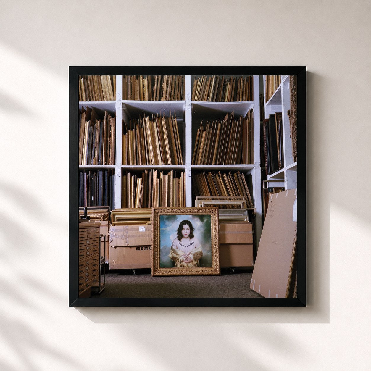 #noir Tableau carré de l'album Forever Is A Feeling: The Archives de Lucy Dacus, cadre noir 32x32 cm