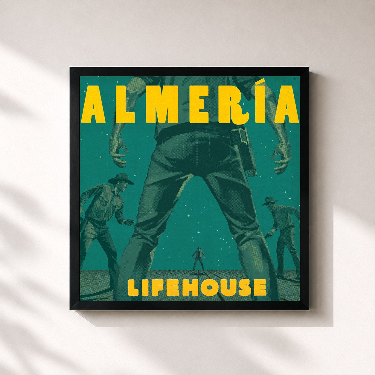 #noir Tableau carré de l'album Almeria de Lifehouse, cadre noir 32x32 cm