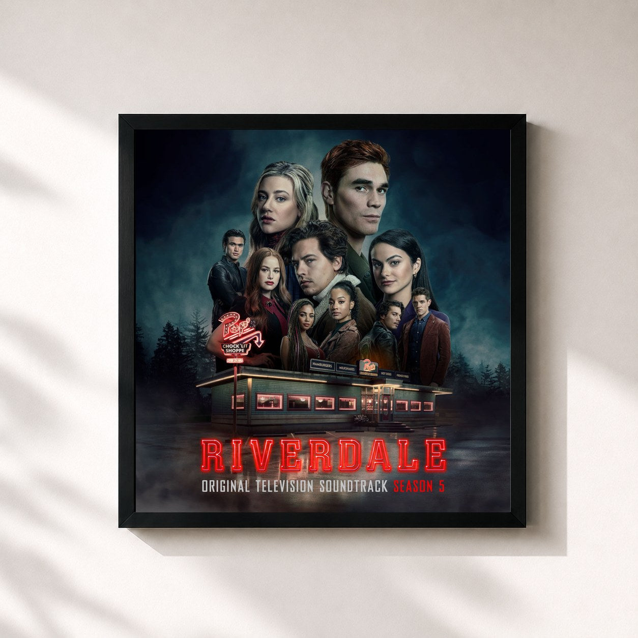 #noir Tableau carré de l'album Riverdale: Season 5 (Original Television Soundtrack) de Riverdale Cast, cadre noir 32x32 cm
