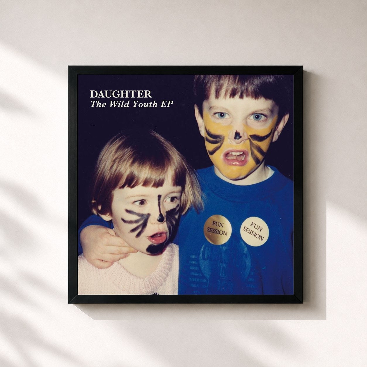 #noir Tableau carré de l'album The Wild Youth EP de DAUGHTER, cadre noir 32x32 cm