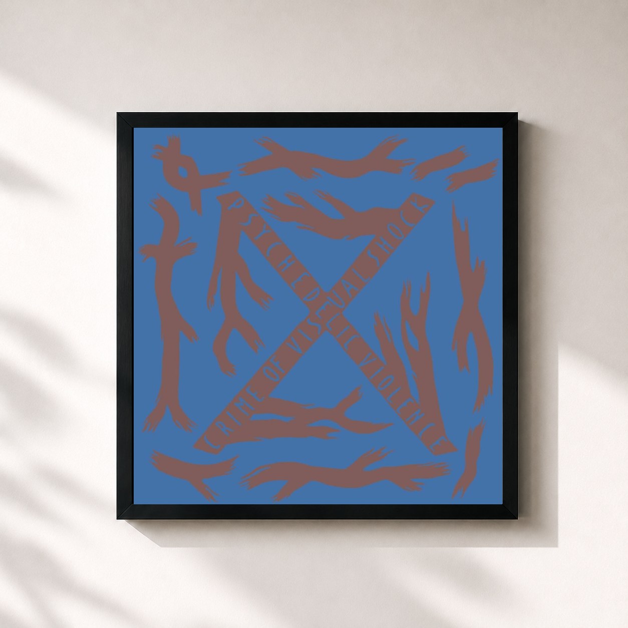 #noir Tableau carré de l'album Blue Blood de X JAPAN, cadre noir 32x32 cm