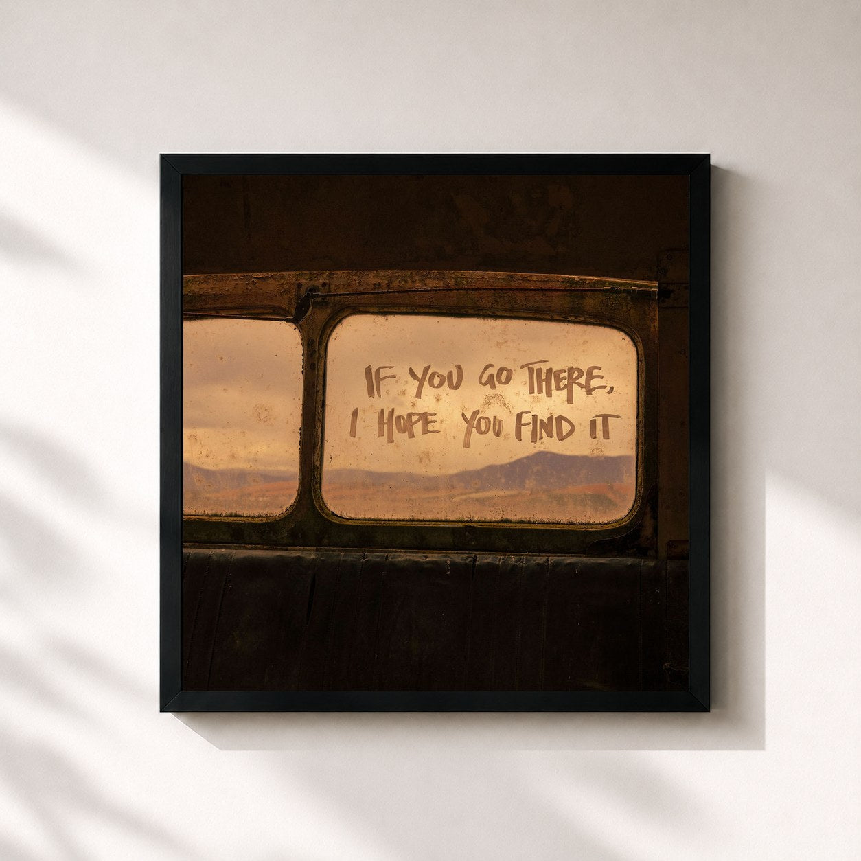 #noir Tableau carré de l'album If You Go There, I Hope You Find It de The Paper Kites, cadre noir 32x32 cm