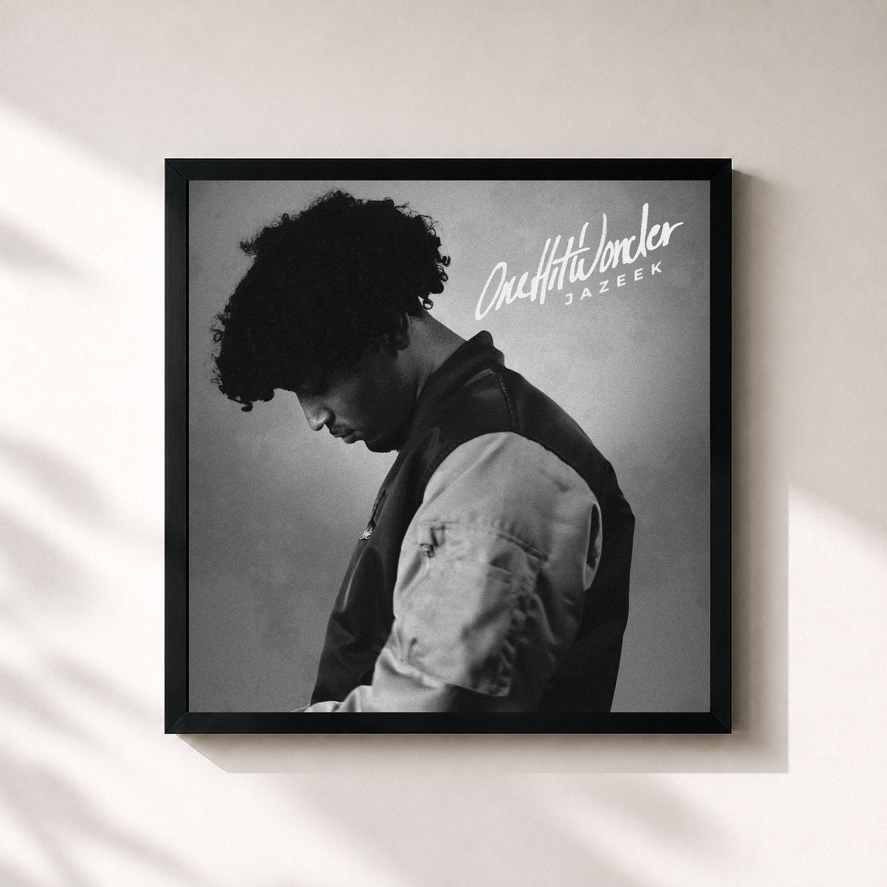 #noir Tableau carré de l'album One Hit Wonder de Jazeek, cadre noir 32x32 cm
