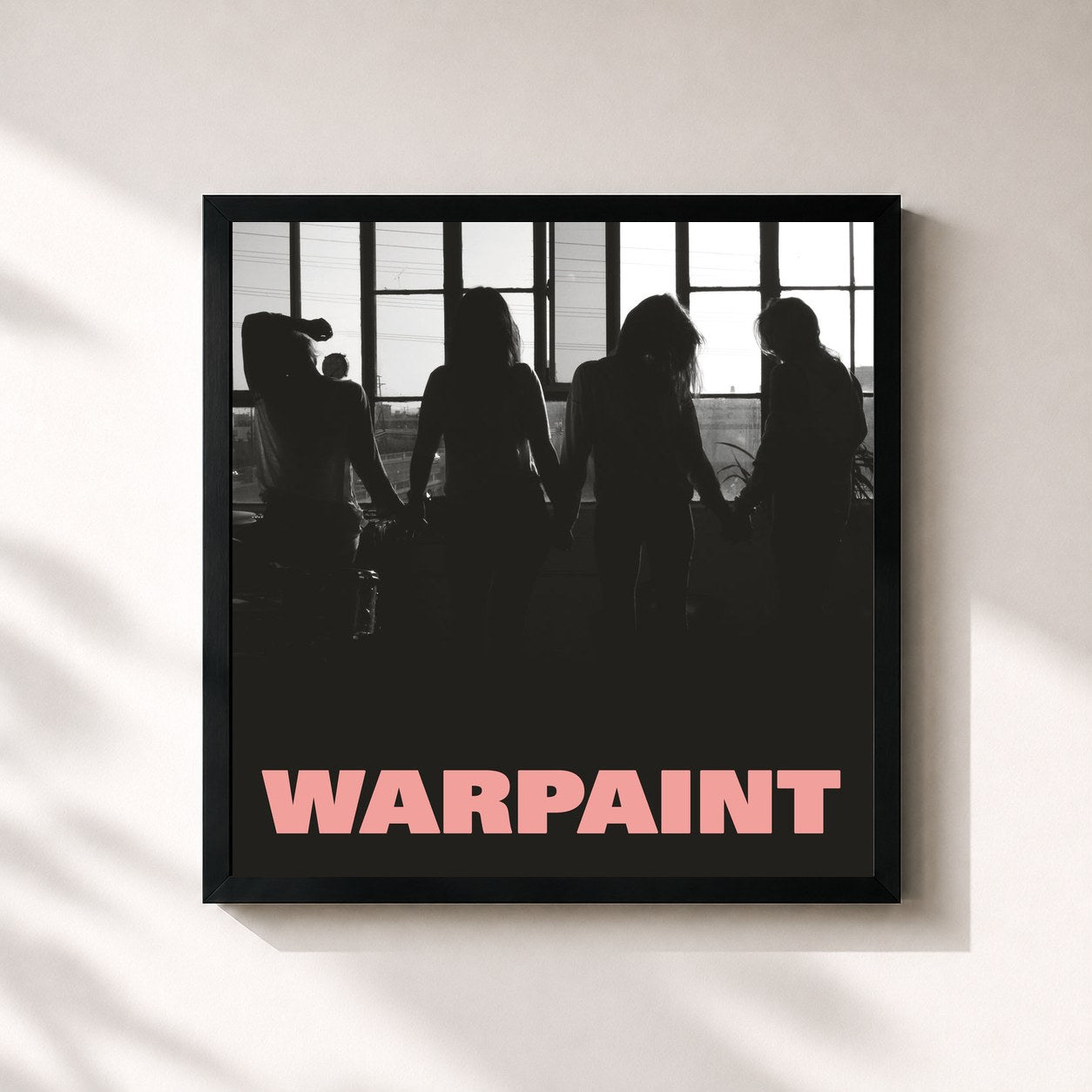 #noir Tableau carré de l'album Heads Up de Warpaint, cadre noir 32x32 cm