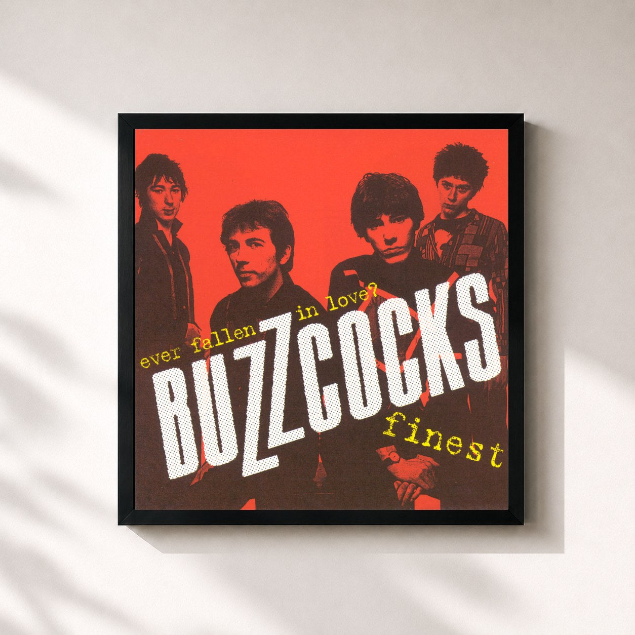 #noir Tableau carré de l'album Ever Fallen In Love? Buzzcocks Finest de Buzzcocks, cadre noir 32x32 cm