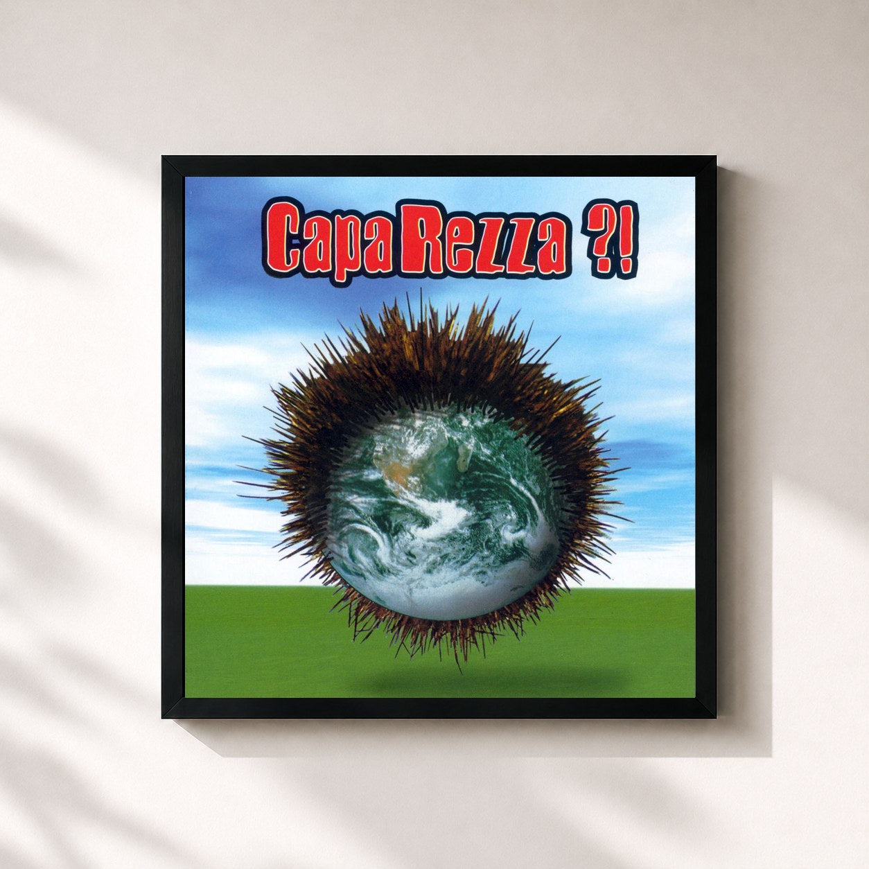 #noir Tableau carré de l'album ?! de Caparezza, cadre noir 32x32 cm