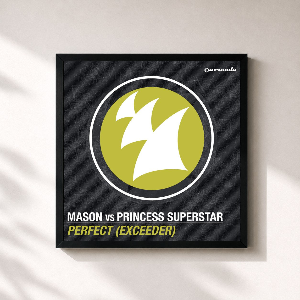 #noir Tableau carré de l'album Perfect (Exceeder) de Mason, cadre noir 32x32 cm