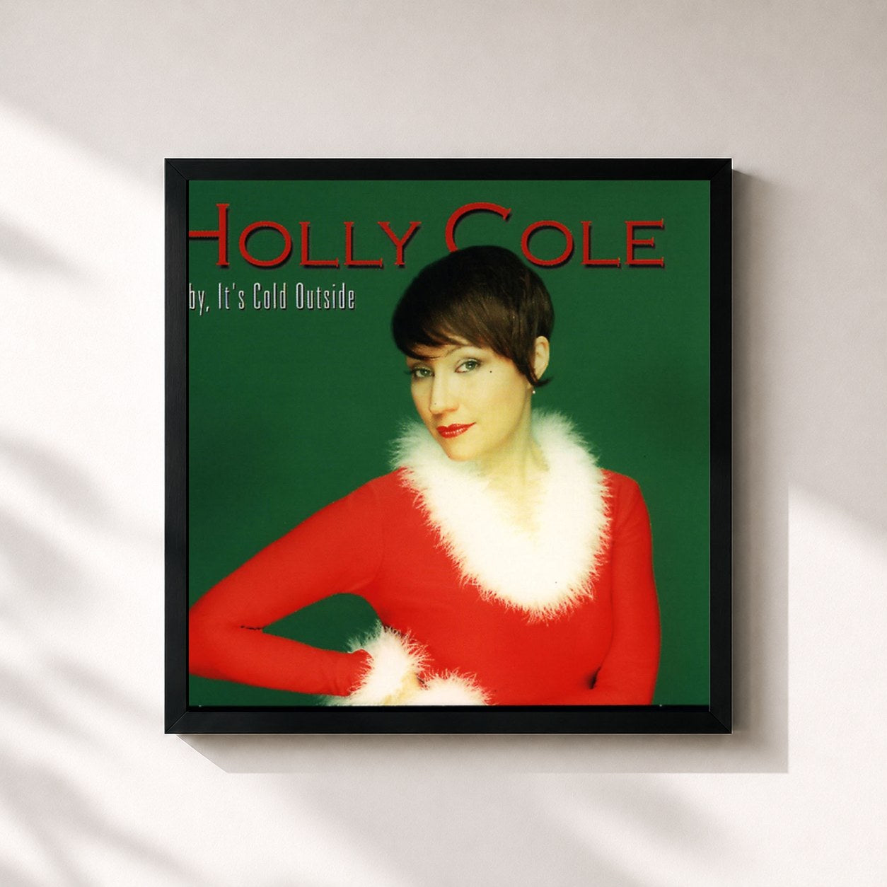 #noir Tableau carré de l'album Baby, It´s Cold Outside de Holly Cole, cadre noir 32x32 cm
