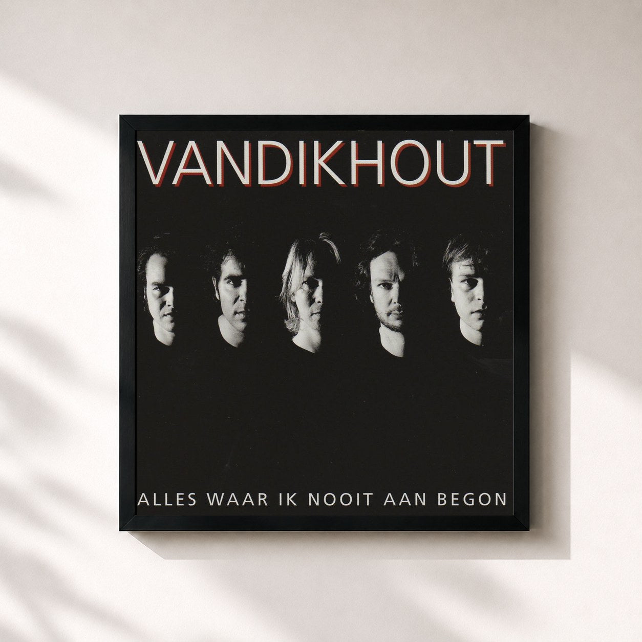 #noir Tableau carré de l'album Alles Waar Ik Nooit Aan Begon de Van Dik Hout, cadre noir 32x32 cm