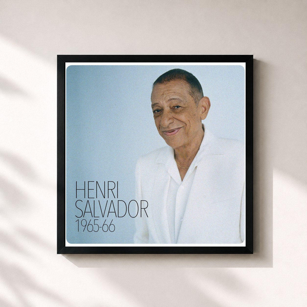 #noir Tableau carré de l'album Henri Salvador 1965-1966 de Henri Salvador, cadre noir 32x32 cm