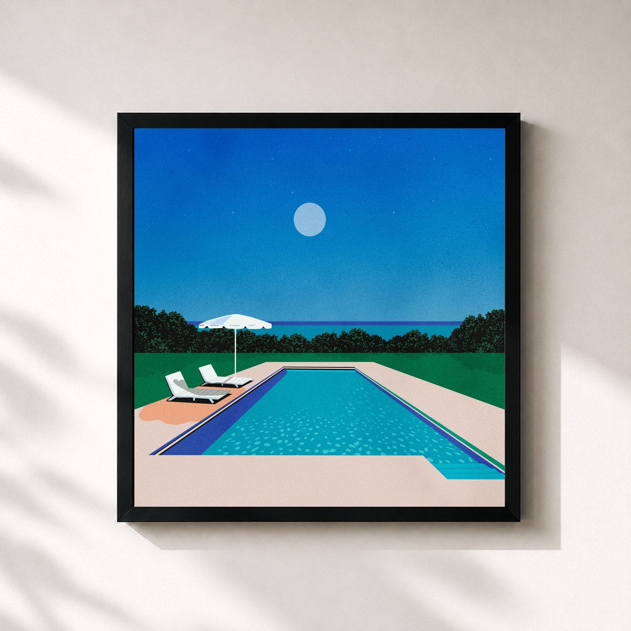 #noir Tableau carré de l'album In the shade. de Bolden., cadre noir 32x32 cm
