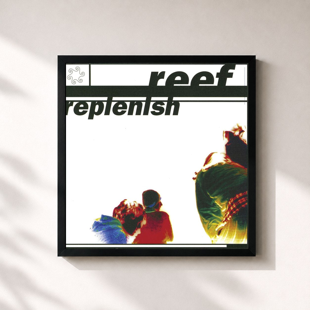 #noir Tableau carré de l'album Replenish de Reef, cadre noir 32x32 cm