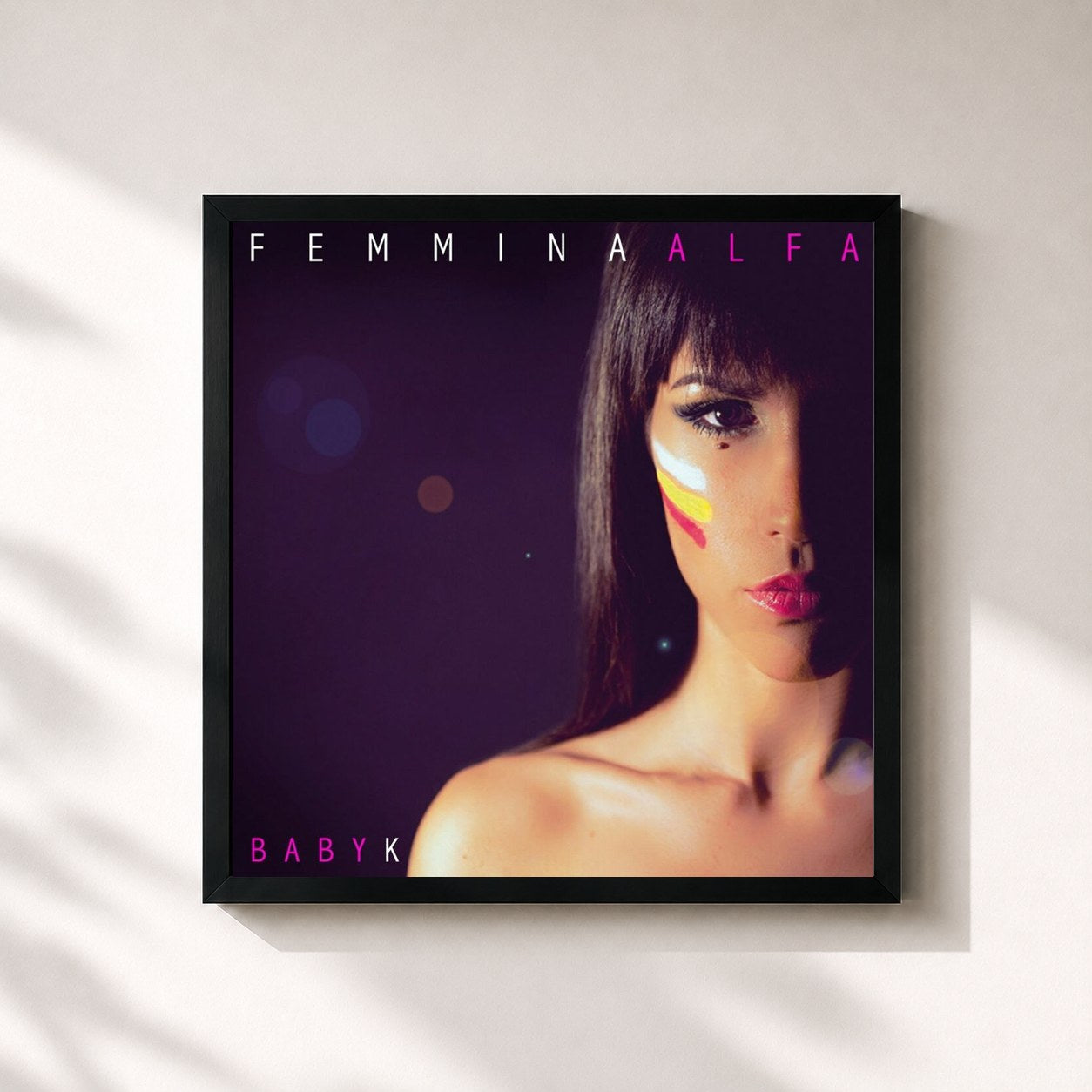 #noir Tableau carré de l'album Femmina Alfa - EP de Baby K, cadre noir 32x32 cm