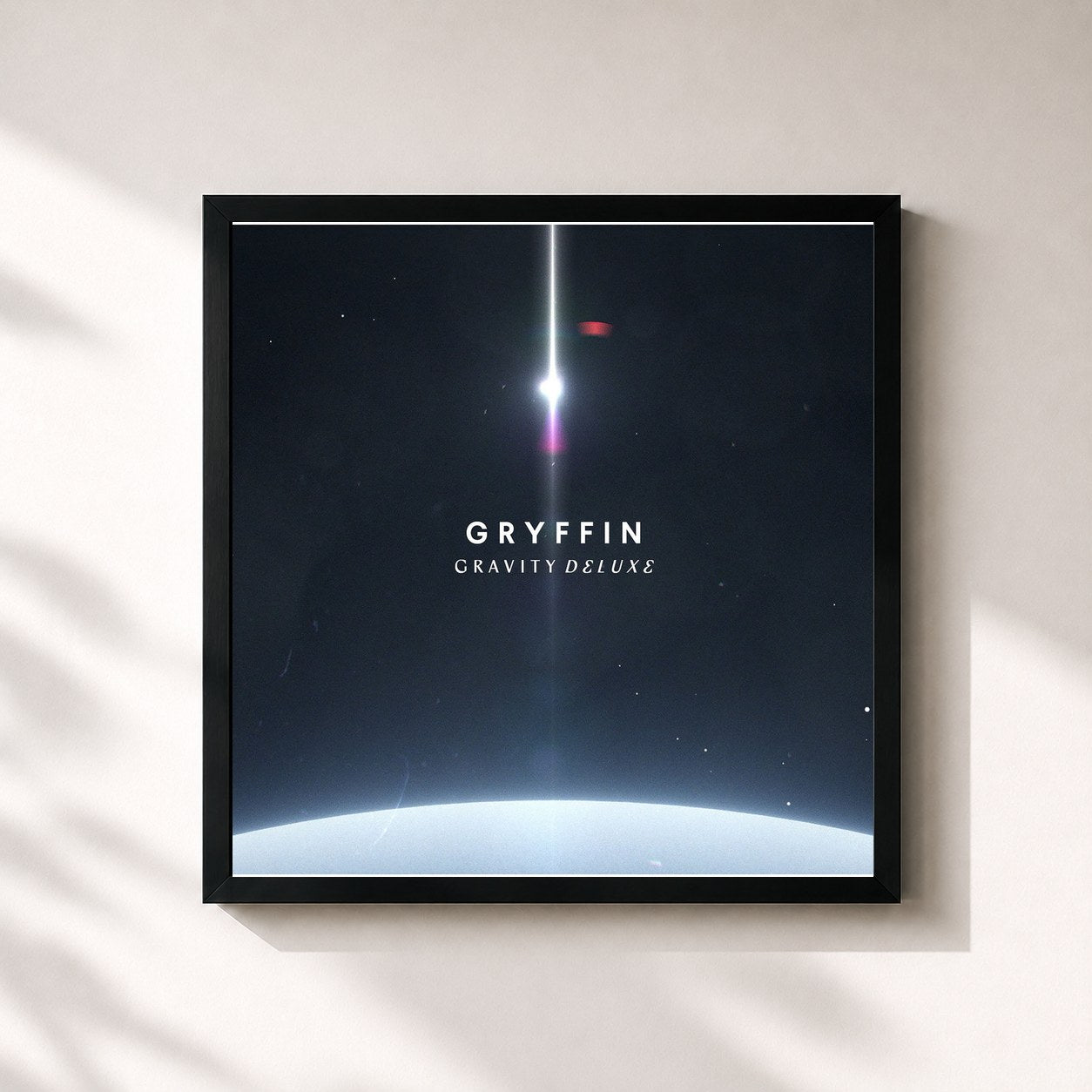#noir Tableau carré de l'album Gravity (Deluxe) de Gryffin, cadre noir 32x32 cm