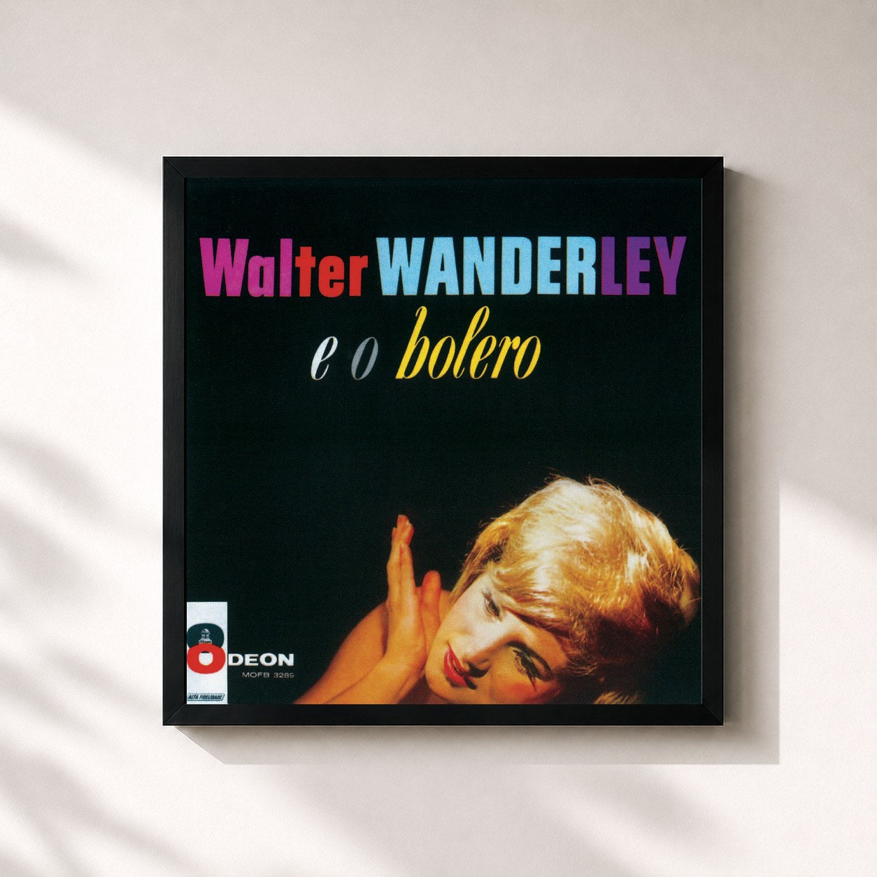 #noir Tableau carré de l'album Walter Wanderley E O Bolero de Walter Wanderley, cadre noir 32x32 cm
