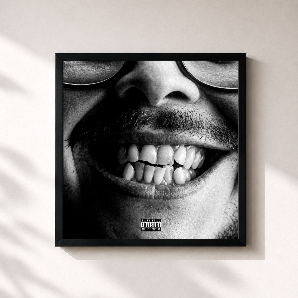 #noir Tableau carré de l'album Real Back In Style de Potter Payper, cadre noir 32x32 cm