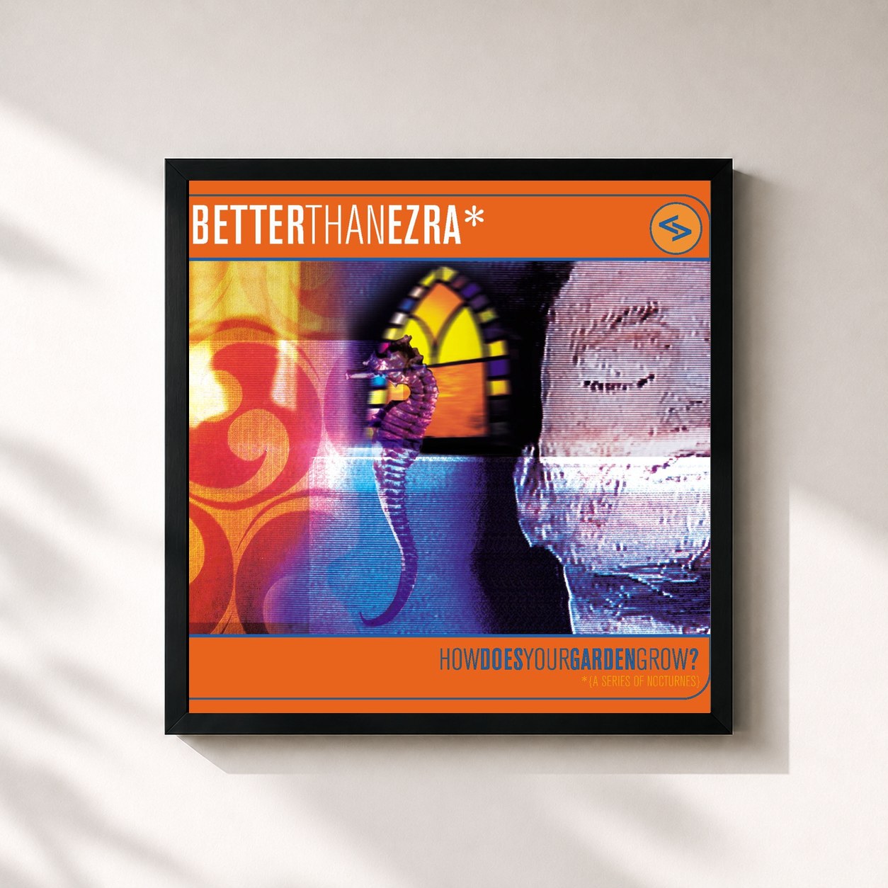 #noir Tableau carré de l'album How Does Your Garden Grow de Better Than Ezra, cadre noir 32x32 cm