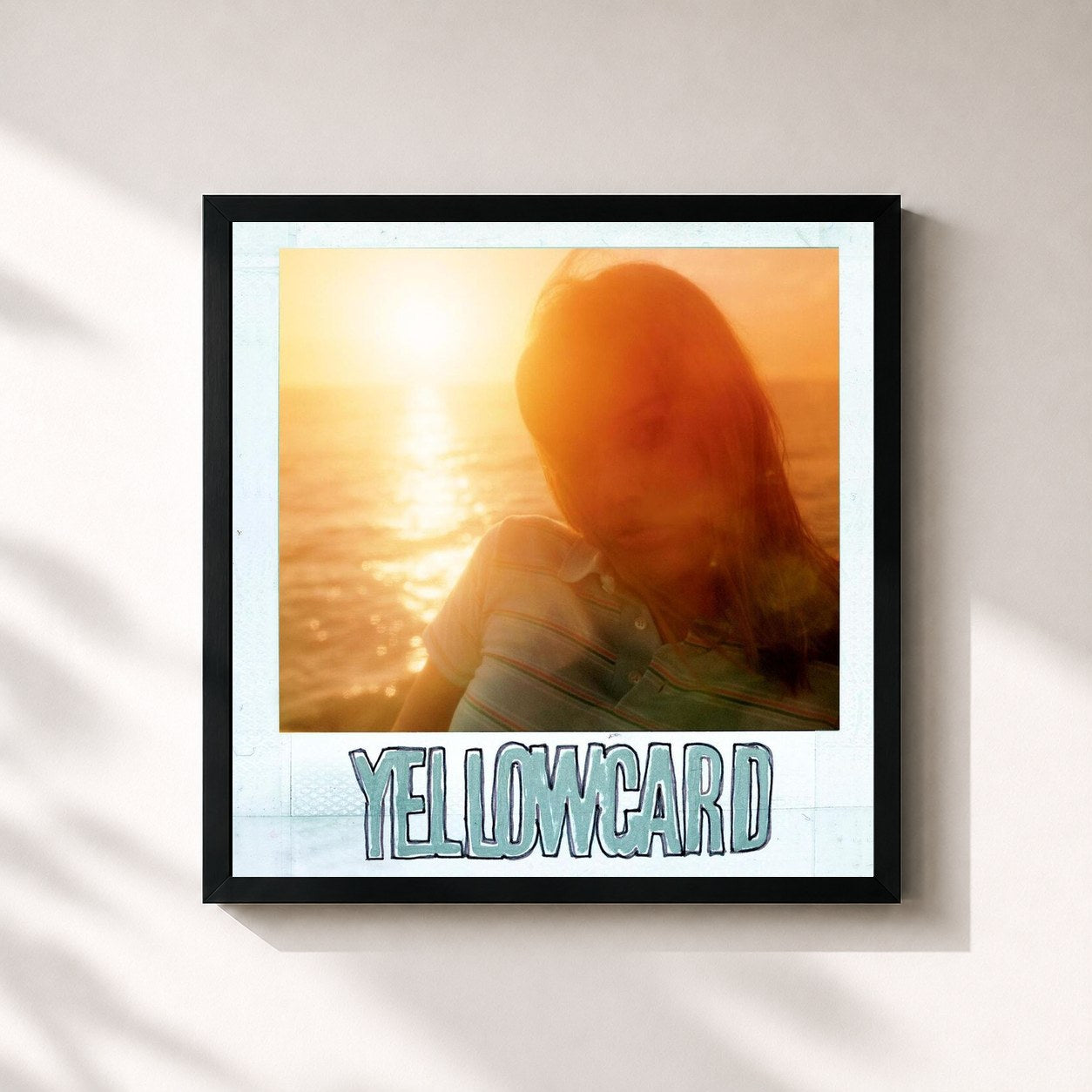 #noir Tableau carré de l'album Ocean Avenue de Yellowcard, cadre noir 32x32 cm