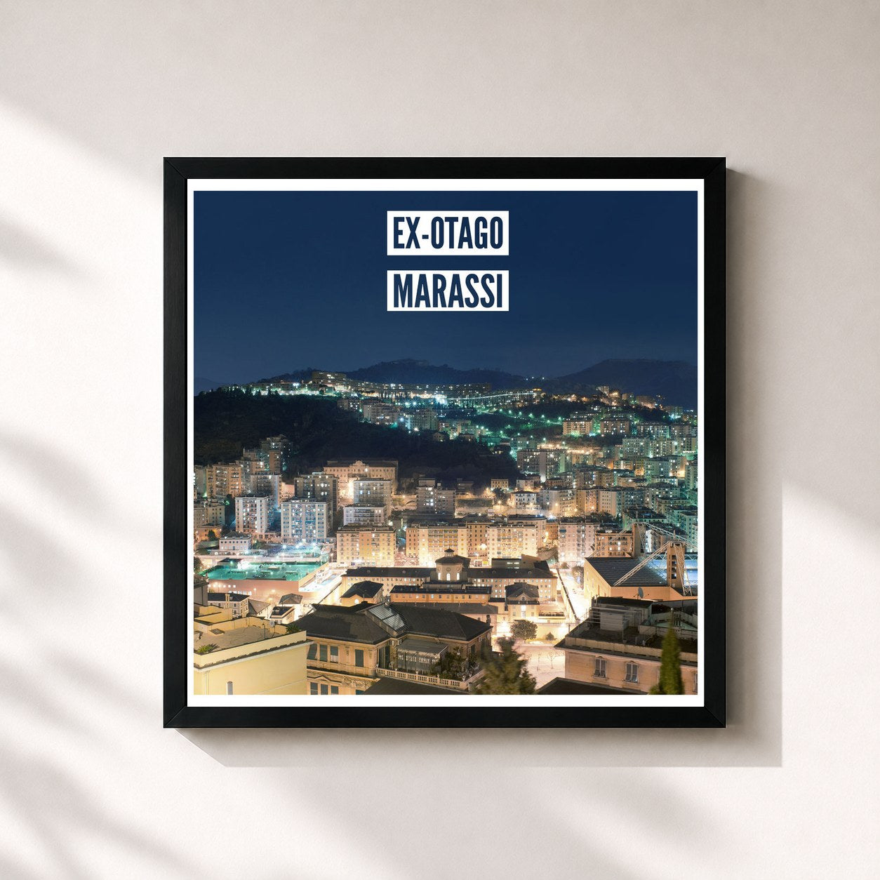 #noir Tableau carré de l'album Marassi (Deluxe Edition) de Ex-Otago, cadre noir 32x32 cm
